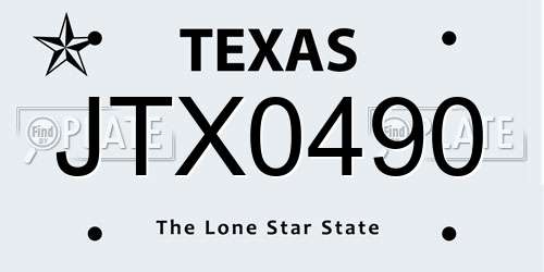JTX0490 Texas License Plate