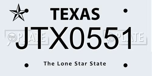 JTX0551 Texas License Plate
