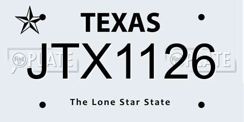 JTX1126 Texas License Plate