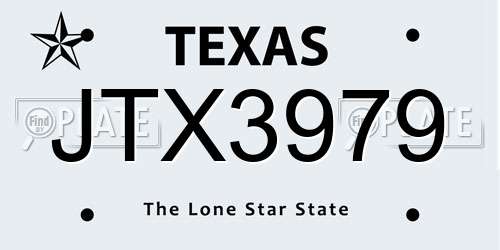 JTX3979 Texas License Plate