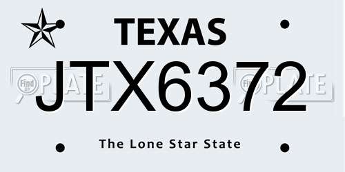 JTX6372 Texas License Plate