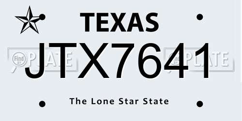 JTX7641 Texas License Plate
