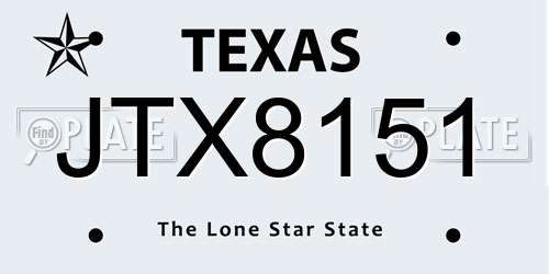 JTX8151 Texas License Plate