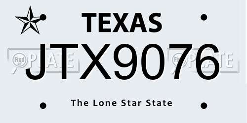 JTX9076 Texas License Plate