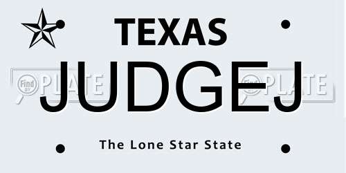JUDGEJ Texas License Plate