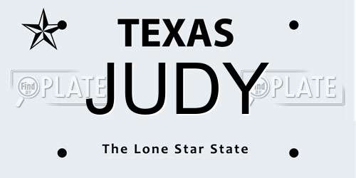 JUDY Texas License Plate
