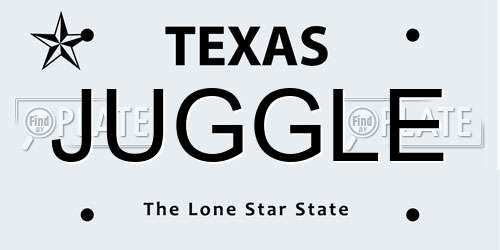 JUGGLE Texas License Plate