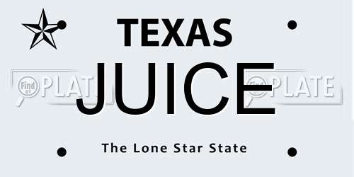 JUICE Texas License Plate