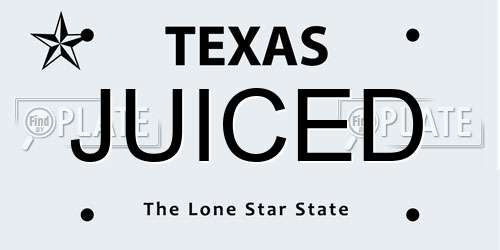 JUICED Texas License Plate