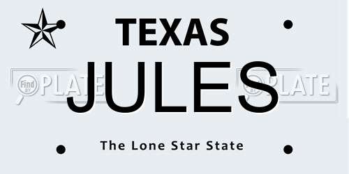 JULES Texas License Plate