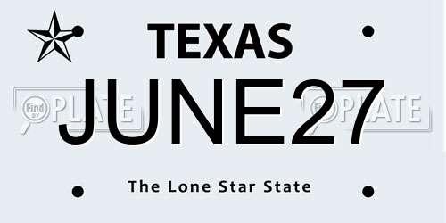 JUNE27 Texas License Plate