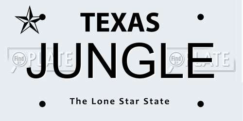JUNGLE Texas License Plate