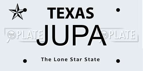 JUPA Texas License Plate