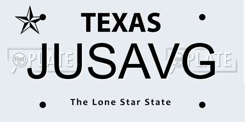 JUSAVG Texas License Plate