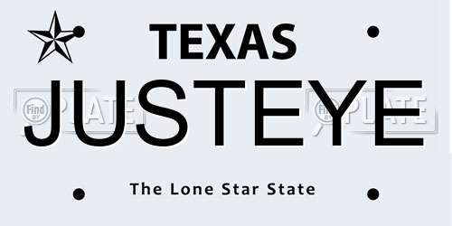 JUSTEYE Texas License Plate