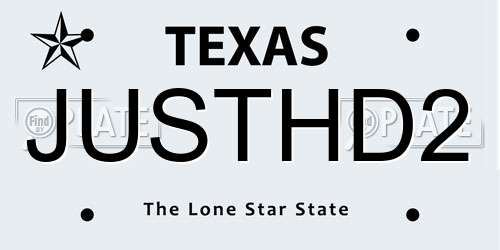 JUSTHD2 Texas License Plate