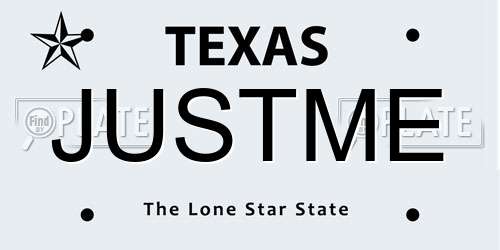 JUSTME Texas License Plate