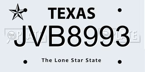 JVB8993 Texas License Plate