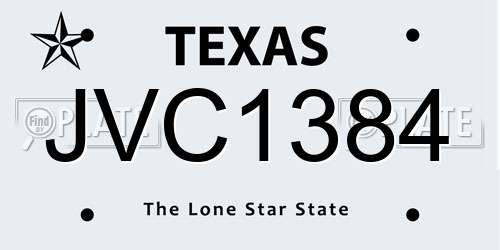 JVC1384 Texas License Plate