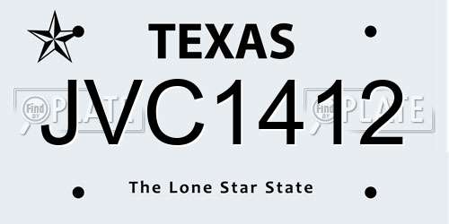 JVC1412 Texas License Plate