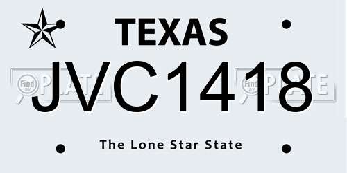 JVC1418 Texas License Plate