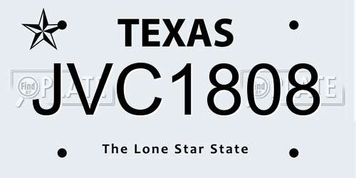 JVC1808 Texas License Plate