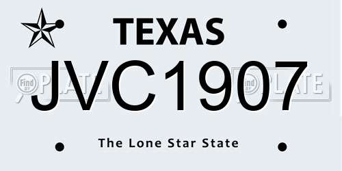 JVC1907 Texas License Plate