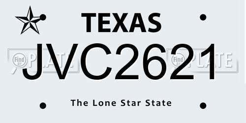 JVC2621 Texas License Plate