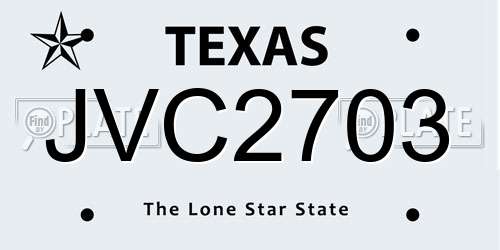JVC2703 Texas License Plate