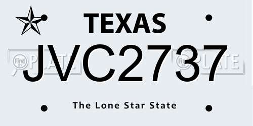 JVC2737 Texas License Plate