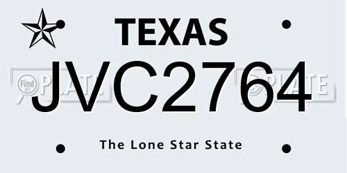 JVC2764 Texas License Plate