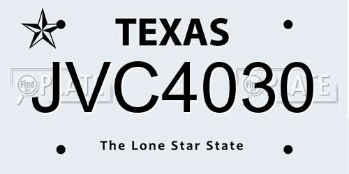 JVC4030 Texas License Plate