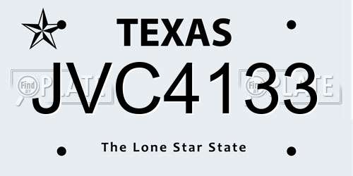 JVC4133 Texas License Plate