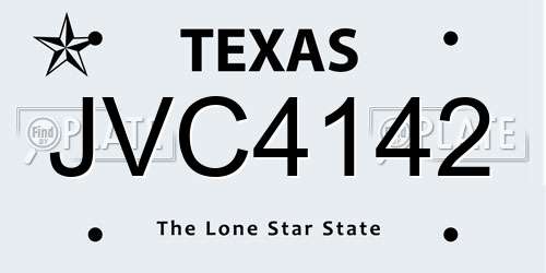 JVC4142 Texas License Plate