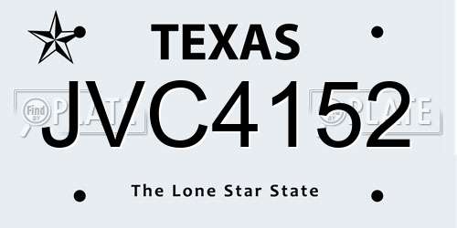 JVC4152 Texas License Plate