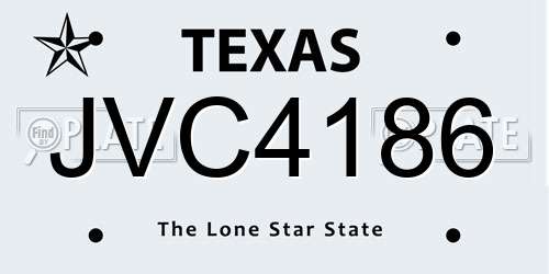 JVC4186 Texas License Plate