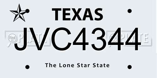JVC4344 Texas License Plate