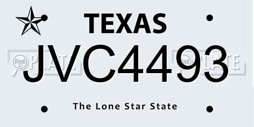 JVC4493 Texas License Plate