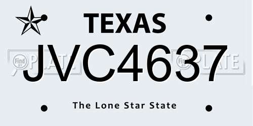 JVC4637 Texas License Plate