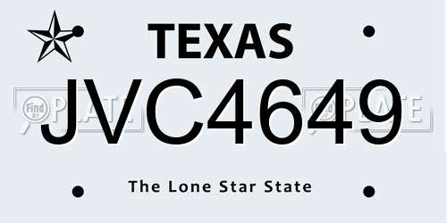 JVC4649 Texas License Plate