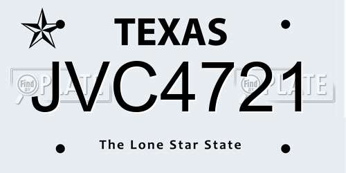 JVC4721 Texas License Plate