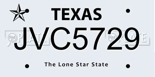 JVC5729 Texas License Plate