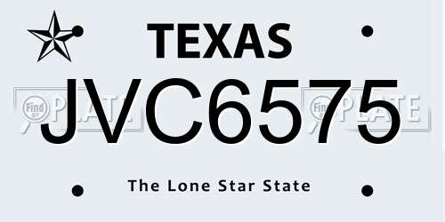 JVC6575 Texas License Plate