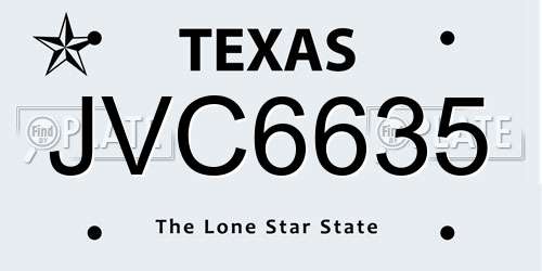 JVC6635 Texas License Plate