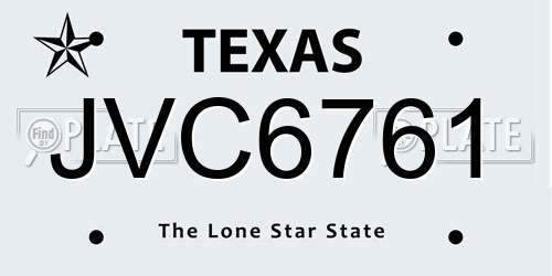 JVC6761 Texas License Plate