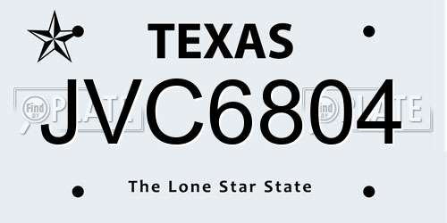 JVC6804 Texas License Plate
