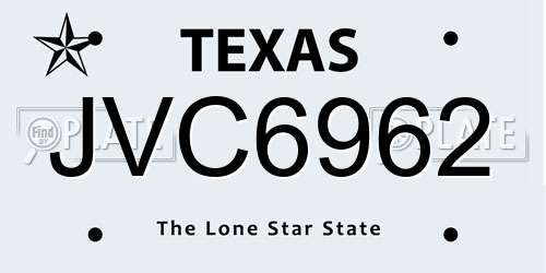 JVC6962 Texas License Plate