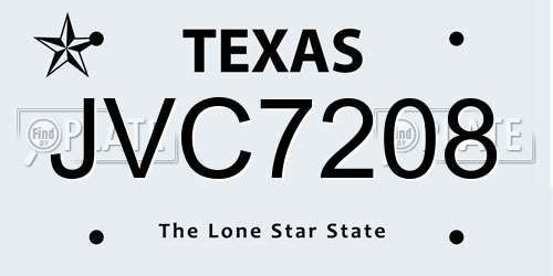 JVC7208 Texas License Plate