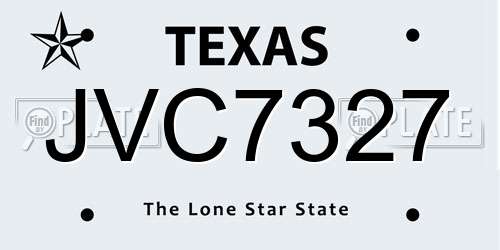 JVC7327 Texas License Plate