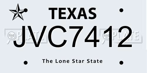 JVC7412 Texas License Plate